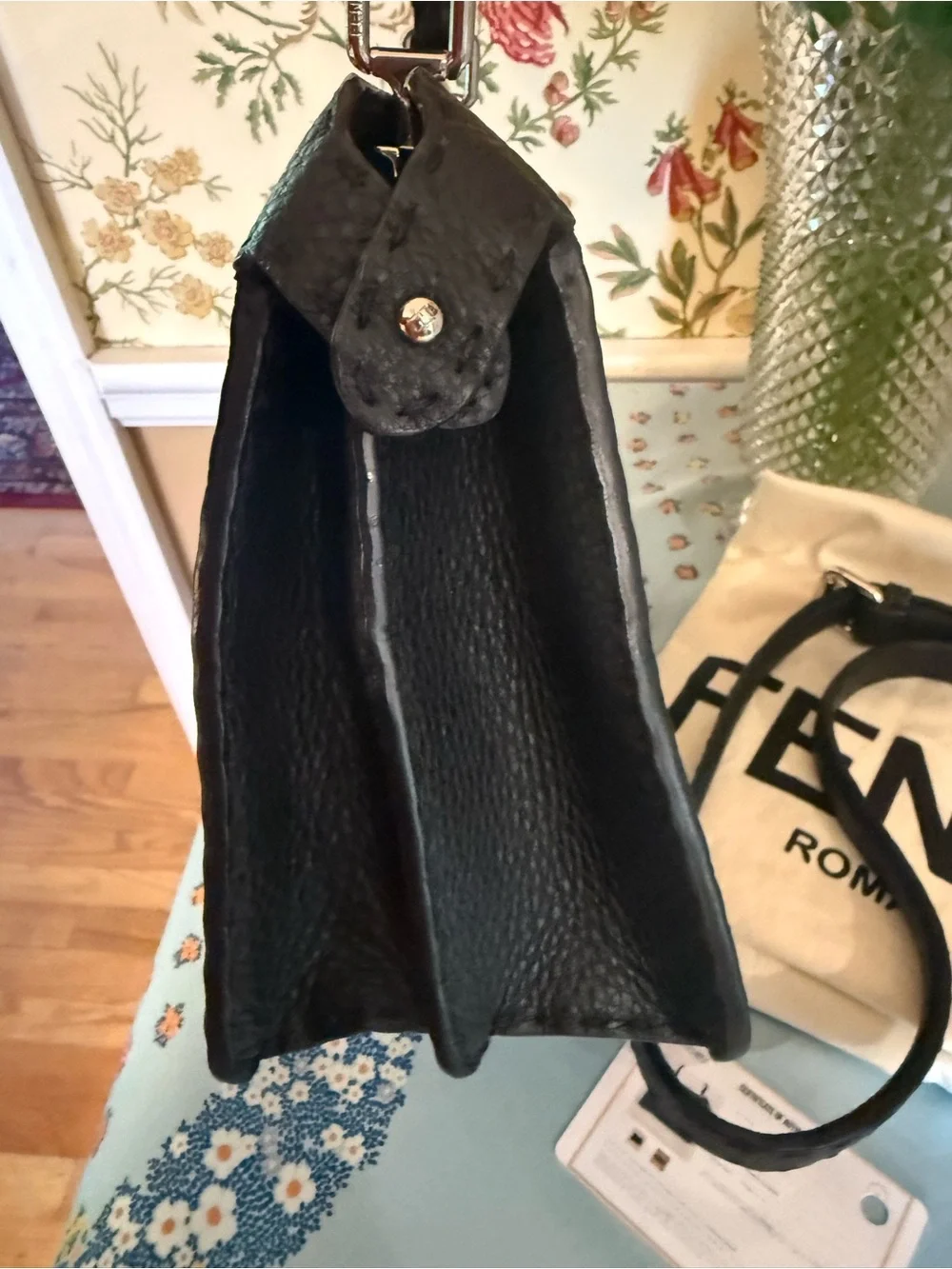 Fendi Selleria Peekaboo Mini – Black Cuoio Romano Leather